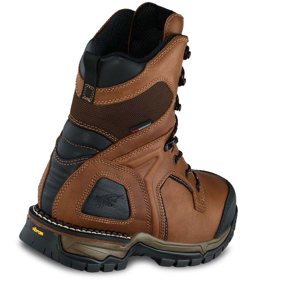 Red Wing FlexForce® 8-inch Safety Toe Men's Waterproof Boots Brown | ZA 409ZUT